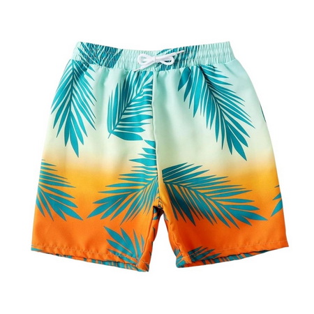 Tropical Plants Print Boys Swimwear